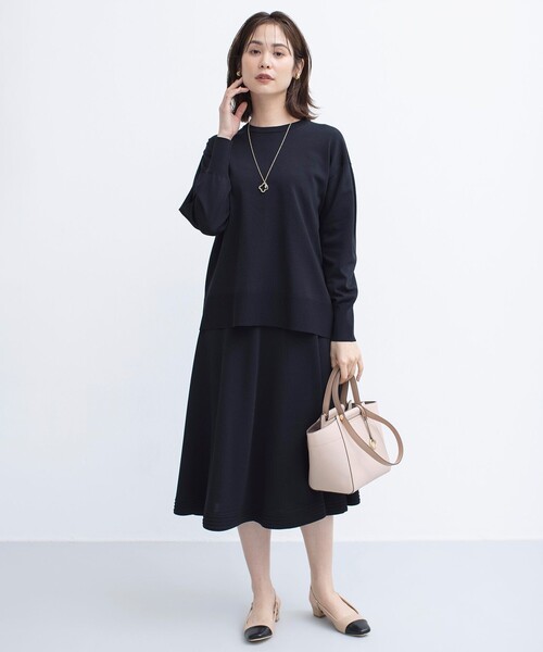 組曲（クミキョク）の「【WEB限定カラーあり】MINA バックリボンニットプルオーバー（ニット/セーター・レディース・アイボリー系9/グリーン系/ライトグレー系9/ブラック系・5/6）」の14枚目の写真