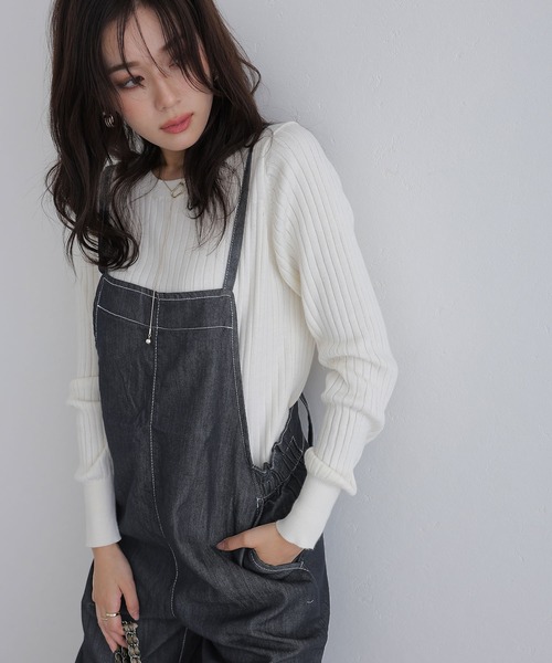 ElegChic(エレグシック)の「ライトオンスデニムサロペットパンツ(つなぎ/オールインワン・レディース・ブルー/ネイビー系・3L/4L/M/L/XL)」の11枚目の写真