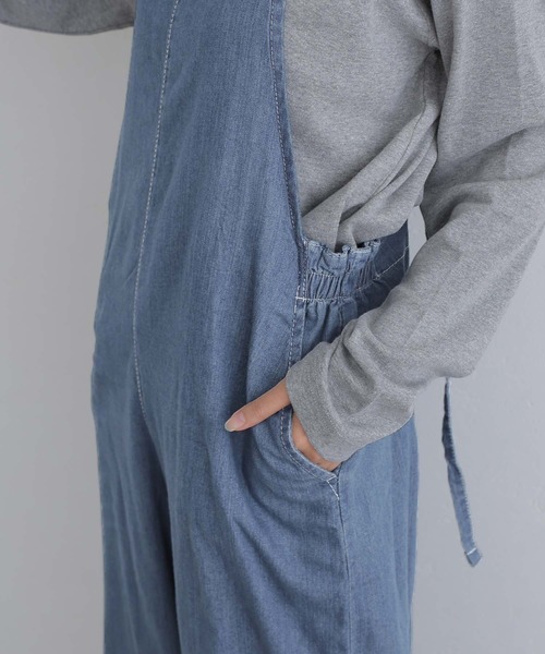 ElegChic(エレグシック)の「ライトオンスデニムサロペットパンツ(つなぎ/オールインワン・レディース・ブルー/ネイビー系・3L/4L/M/L/XL)」の6枚目の写真