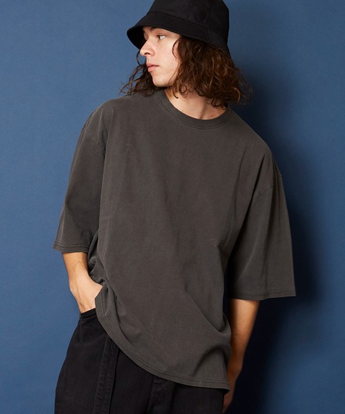MEMENTISM（メメントイズム）の「ヴィンテージライク 古着風 綿100％ピグメント加工Tシャツ（Tシャツ/カットソー・メンズ・ベージュ/ブラウン/グリーン/ブラック・MEDIUM/LARGE/X-LARGE）」の13枚目の写真