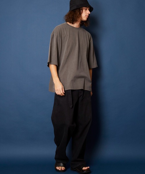 MEMENTISM（メメントイズム）の「ヴィンテージライク 古着風 綿100％ピグメント加工Tシャツ（Tシャツ/カットソー・メンズ・ベージュ/ブラウン/グリーン/ブラック・MEDIUM/LARGE/X-LARGE）」の6枚目の写真