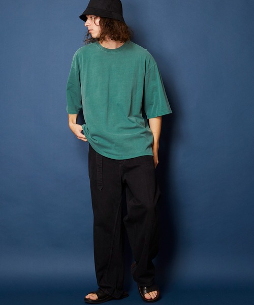 MEMENTISM（メメントイズム）の「ヴィンテージライク 古着風 綿100％ピグメント加工Tシャツ（Tシャツ/カットソー・メンズ・ベージュ/ブラウン/グリーン/ブラック・MEDIUM/LARGE/X-LARGE）」の8枚目の写真