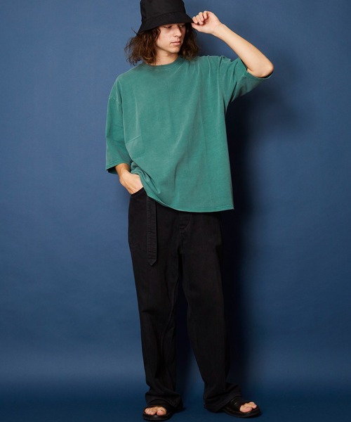 MEMENTISM（メメントイズム）の「ヴィンテージライク 古着風 綿100％ピグメント加工Tシャツ（Tシャツ/カットソー・メンズ・ベージュ/ブラウン/グリーン/ブラック・MEDIUM/LARGE/X-LARGE）」の9枚目の写真