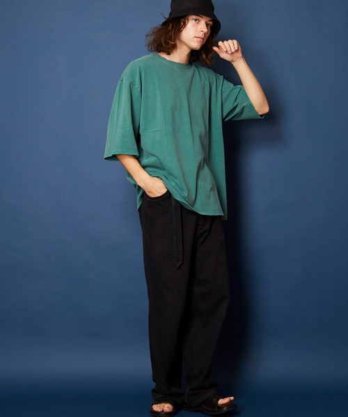 MEMENTISM（メメントイズム）の「ヴィンテージライク 古着風 綿100％ピグメント加工Tシャツ（Tシャツ/カットソー・メンズ・ベージュ/ブラウン/グリーン/ブラック・MEDIUM/LARGE/X-LARGE）」の10枚目の写真