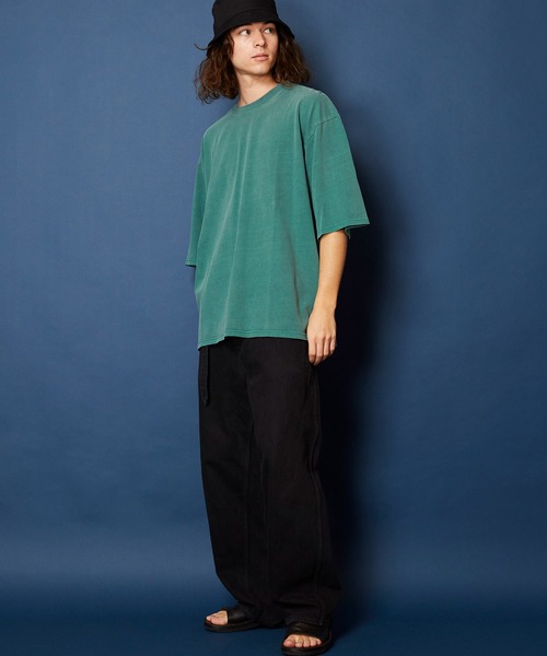 MEMENTISM（メメントイズム）の「ヴィンテージライク 古着風 綿100％ピグメント加工Tシャツ（Tシャツ/カットソー・メンズ・ベージュ/ブラウン/グリーン/ブラック・MEDIUM/LARGE/X-LARGE）」の12枚目の写真