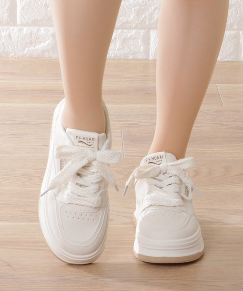 セール】厚底 ストラップ ベーシック スニーカー（スニーカー）｜Lace