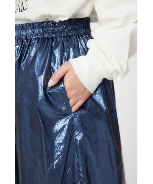 RODEO CROWNS WIDE BOWL（ロデオクラウンズワイドボウル）の「メタリックギャザースカート（スカート・レディース・ネイビー/シルバー/サックスブルー・FREE）」の10枚目の写真