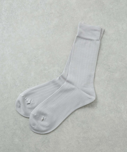 NANO universe（ナノユニバース）の「リブソックス（ソックス/靴下・レディース・グレー/オフホワイト/ミント・FREE）」の4枚目の写真