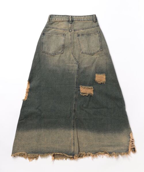 meJane（ミージェーン）の「クラッシュダメージデニム Aラインロング