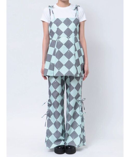 jouetie（ジュエティ）の「ギンガムパターンキャミチュニック【セットアップ対応】（キャミソール・レディース・ピンク/ブルー/ブラック・MEDIUM）」の22枚目の写真