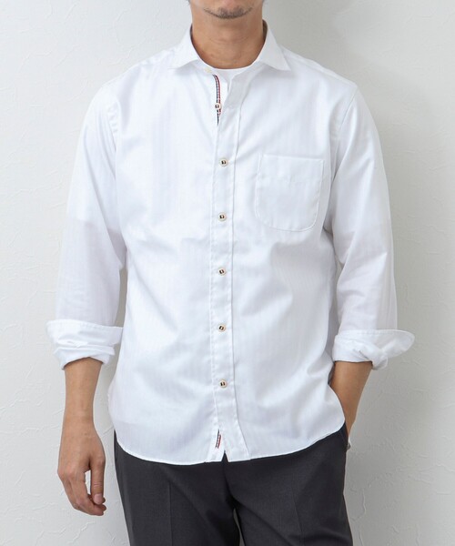 NOLLEY’S（ノーリーズ）の「《ビジカジ対応》パラシュートボタン カッタウェイシャツ（シャツ/ブラウス・メンズ・ネイビー/ホワイト/ブルー系その他/ブルー・S/M/L/XL/XXL）」の5枚目の写真