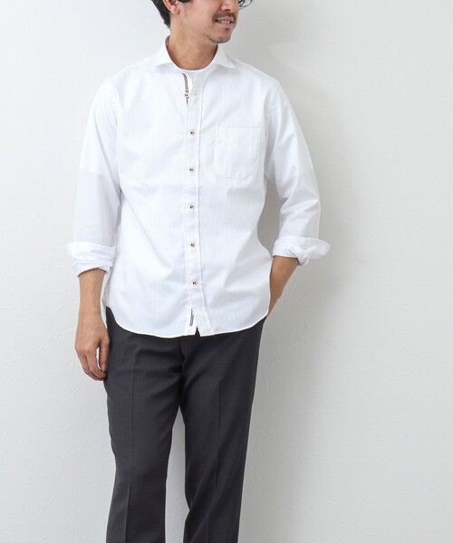 NOLLEY’S（ノーリーズ）の「《ビジカジ対応》パラシュートボタン カッタウェイシャツ（シャツ/ブラウス・メンズ・ネイビー/ホワイト/ブルー系その他/ブルー・S/M/L/XL/XXL）」の10枚目の写真