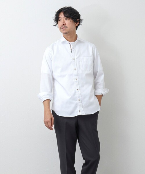 NOLLEY’S（ノーリーズ）の「《ビジカジ対応》パラシュートボタン カッタウェイシャツ（シャツ/ブラウス・メンズ・ネイビー/ホワイト/ブルー系その他/ブルー・S/M/L/XL/XXL）」の11枚目の写真