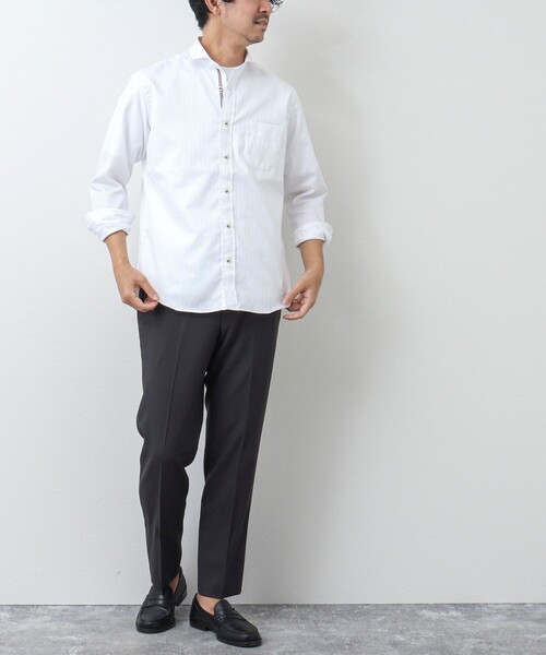 NOLLEY’S（ノーリーズ）の「《ビジカジ対応》パラシュートボタン カッタウェイシャツ（シャツ/ブラウス・メンズ・ネイビー/ホワイト/ブルー系その他/ブルー・S/M/L/XL/XXL）」の12枚目の写真