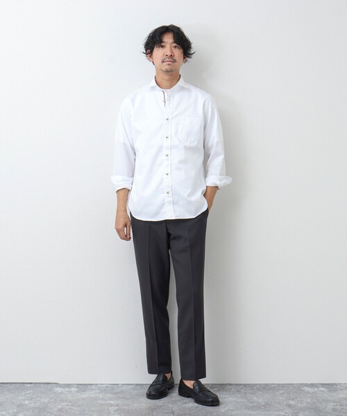 NOLLEY’S（ノーリーズ）の「《ビジカジ対応》パラシュートボタン カッタウェイシャツ（シャツ/ブラウス・メンズ・ネイビー/ホワイト/ブルー系その他/ブルー・S/M/L/XL/XXL）」の13枚目の写真