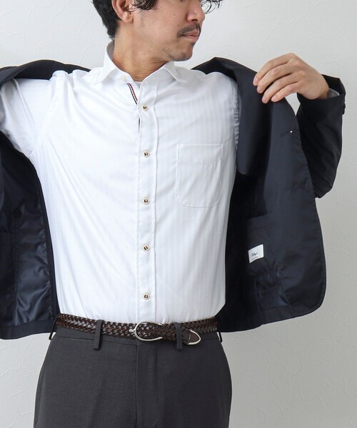 NOLLEY’S（ノーリーズ）の「《ビジカジ対応》パラシュートボタン カッタウェイシャツ（シャツ/ブラウス・メンズ・ネイビー/ホワイト/ブルー系その他/ブルー・S/M/L/XL/XXL）」の14枚目の写真