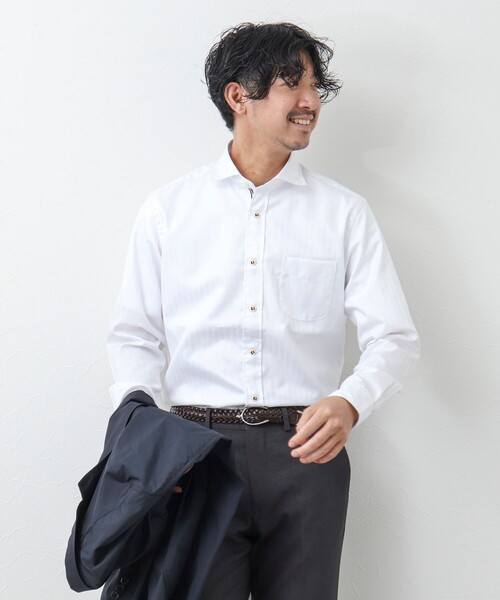 NOLLEY’S（ノーリーズ）の「《ビジカジ対応》パラシュートボタン カッタウェイシャツ（シャツ/ブラウス・メンズ・ネイビー/ホワイト/ブルー系その他/ブルー・S/M/L/XL/XXL）」の16枚目の写真