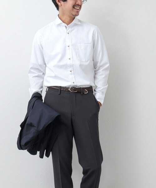 NOLLEY’S（ノーリーズ）の「《ビジカジ対応》パラシュートボタン カッタウェイシャツ（シャツ/ブラウス・メンズ・ネイビー/ホワイト/ブルー系その他/ブルー・S/M/L/XL/XXL）」の17枚目の写真