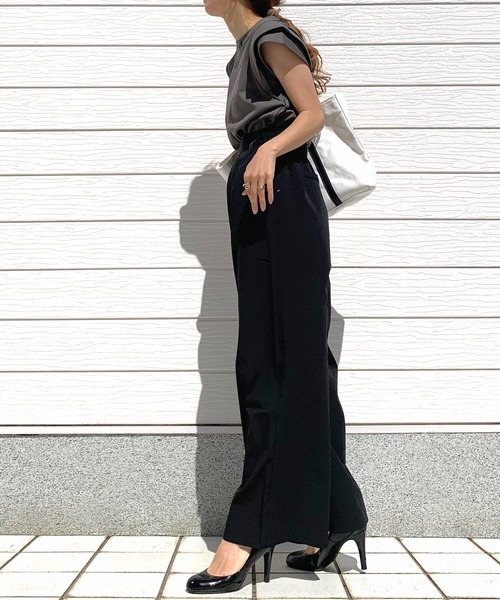 Q（キュー）の「COOLタッチワイドパンツ（その他パンツ・レディース・ブラック/ブラウン・MEDIUM）」の7枚目の写真