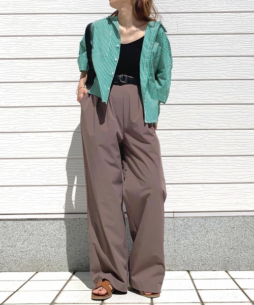 Q（キュー）の「COOLタッチワイドパンツ（その他パンツ・レディース・ブラック/ブラウン・MEDIUM）」の11枚目の写真