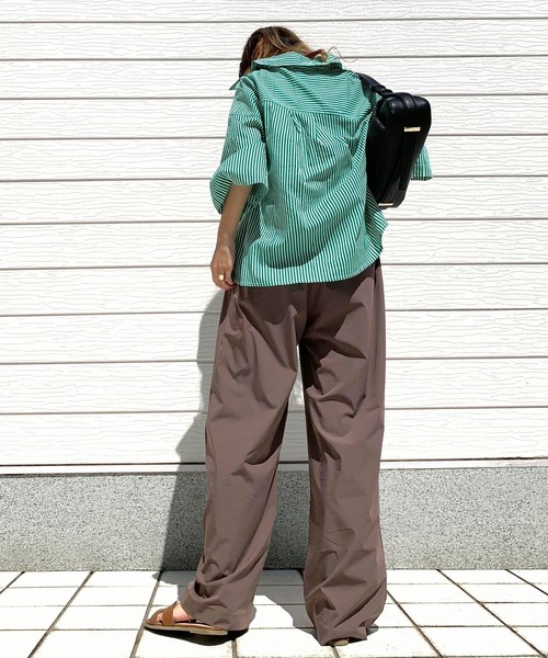 Q（キュー）の「COOLタッチワイドパンツ（その他パンツ・レディース・ブラック/ブラウン・MEDIUM）」の12枚目の写真