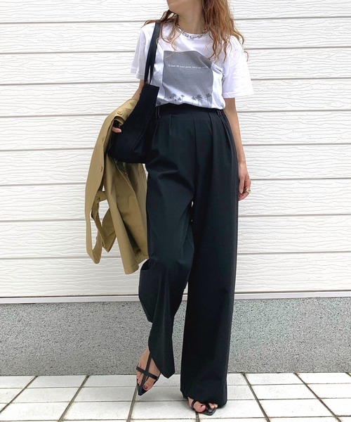 Q（キュー）の「COOLタッチワイドパンツ（その他パンツ・レディース・ブラック/ブラウン・MEDIUM）」の18枚目の写真