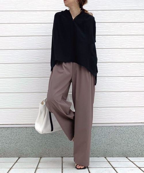 Q（キュー）の「COOLタッチワイドパンツ（その他パンツ・レディース・ブラック/ブラウン・MEDIUM）」の16枚目の写真