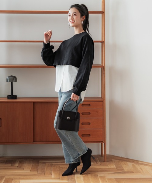 coca(coca)(コカ)の「【WEB限定セール】フェイクレザーハンドバッグ(ハンドバッグ・レディース・グレイッシュベージュ/ブラック・ONE SIZE)」の15枚目の写真