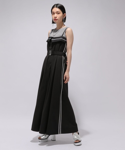 HARE（ハレ）の「デザインワイドサロペット(HARE)（サロペット/オーバーオール・レディース・グレー/ブラック・FREE）」の10枚目の写真