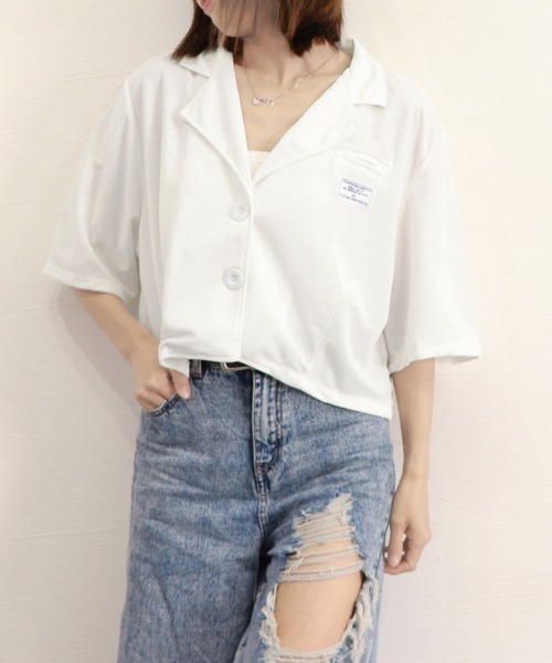 Miniministore(ミニミニストア)の「ショート丈テーラードジャケット軽アウター(カーディガン/ボレロ・レディース・ブラック/ホワイト・FREE/M/L)」の12枚目の写真
