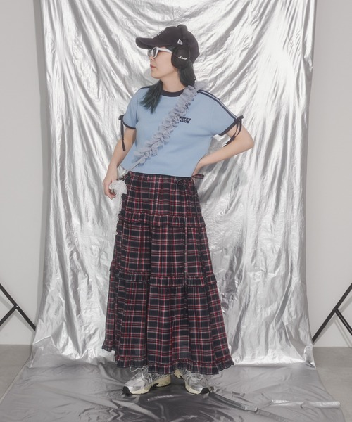 WC(ダブル シー)の「リボン2ラインワッフルTシャツ(Tシャツ/カットソー・レディース・ブルー/ブラック/アイボリー・FREE)」の14枚目の写真