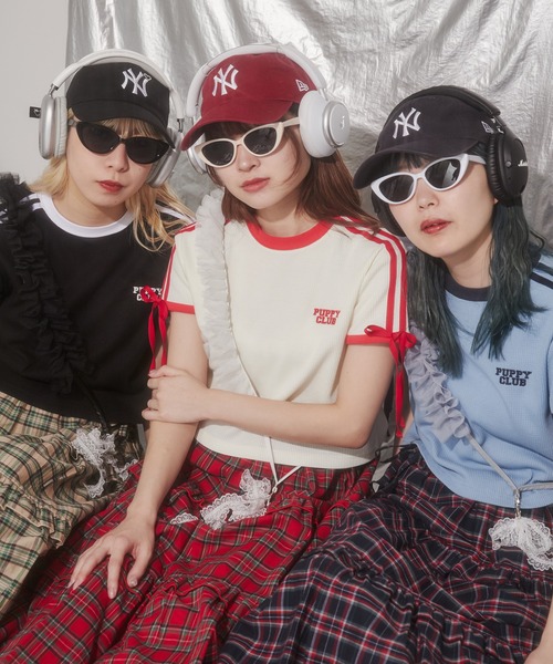 WC(ダブル シー)の「リボン2ラインワッフルTシャツ(Tシャツ/カットソー・レディース・ブルー/ブラック/アイボリー・FREE)」の18枚目の写真