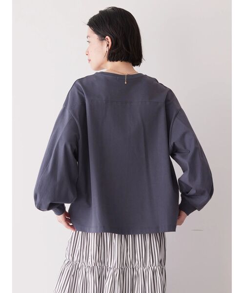 AMERICAN HOLIC（アメリカンホリック）の「袖ボリュームカットプルオーバー（Tシャツ/カットソー・レディース・オフホワイト/チャコールグレー/アイボリー/サックスブルー/イエロー・L/M）」の8枚目の写真