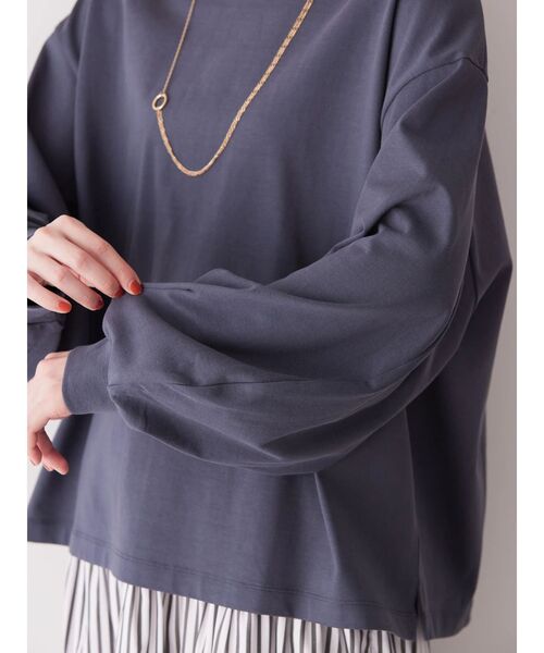 AMERICAN HOLIC（アメリカンホリック）の「袖ボリュームカットプルオーバー（Tシャツ/カットソー・レディース・オフホワイト/チャコールグレー/アイボリー/サックスブルー/イエロー・L/M）」の9枚目の写真