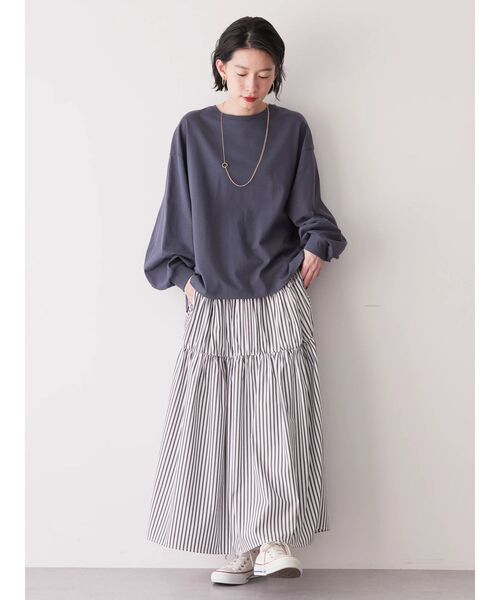 AMERICAN HOLIC（アメリカンホリック）の「袖ボリュームカットプルオーバー（Tシャツ/カットソー・レディース・オフホワイト/チャコールグレー/アイボリー/サックスブルー/イエロー・L/M）」の11枚目の写真