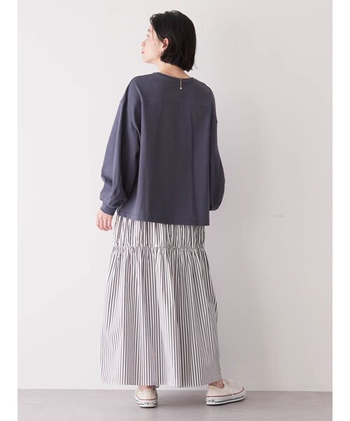 AMERICAN HOLIC（アメリカンホリック）の「袖ボリュームカットプルオーバー（Tシャツ/カットソー・レディース・オフホワイト/チャコールグレー/アイボリー/サックスブルー/イエロー・L/M）」の12枚目の写真