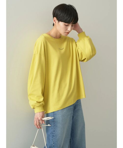 AMERICAN HOLIC（アメリカンホリック）の「袖ボリュームカットプルオーバー（Tシャツ/カットソー・レディース・オフホワイト/チャコールグレー/アイボリー/サックスブルー/イエロー・L/M）」の13枚目の写真