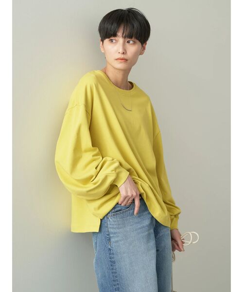 AMERICAN HOLIC（アメリカンホリック）の「袖ボリュームカットプルオーバー（Tシャツ/カットソー・レディース・オフホワイト/チャコールグレー/アイボリー/サックスブルー/イエロー・L/M）」の14枚目の写真