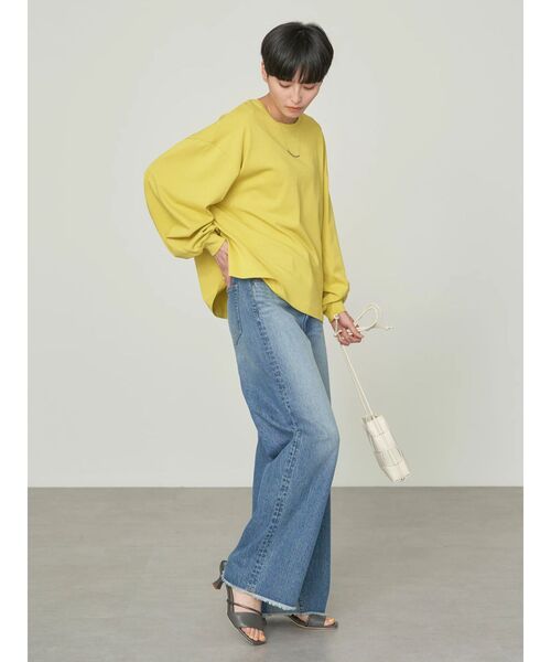 AMERICAN HOLIC（アメリカンホリック）の「袖ボリュームカットプルオーバー（Tシャツ/カットソー・レディース・オフホワイト/チャコールグレー/アイボリー/サックスブルー/イエロー・L/M）」の17枚目の写真