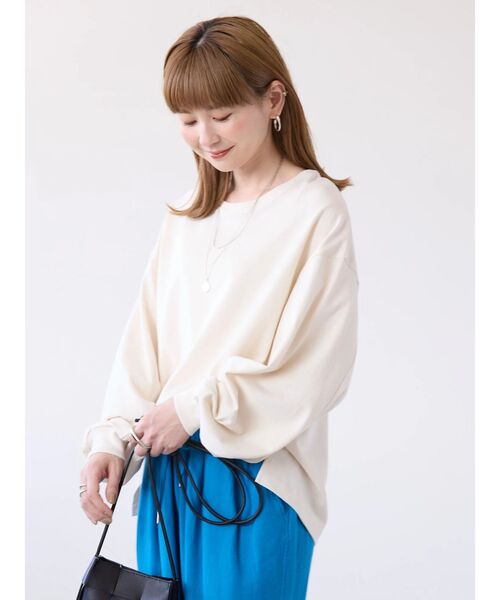 AMERICAN HOLIC（アメリカンホリック）の「袖ボリュームカットプルオーバー（Tシャツ/カットソー・レディース・オフホワイト/チャコールグレー/アイボリー/サックスブルー/イエロー・L/M）」の21枚目の写真