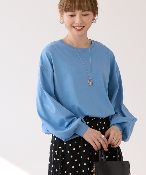 AMERICAN HOLIC（アメリカンホリック）の「袖ボリュームカットプルオーバー（Tシャツ/カットソー・レディース・オフホワイト/チャコールグレー/アイボリー/サックスブルー/イエロー・L/M）」の4枚目の写真