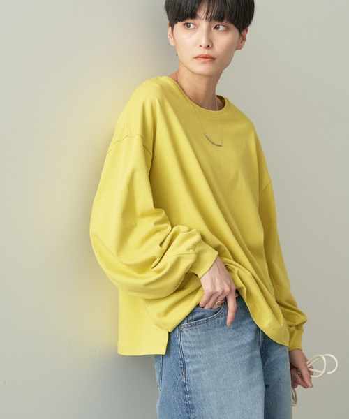 AMERICAN HOLIC（アメリカンホリック）の「袖ボリュームカットプルオーバー（Tシャツ/カットソー・レディース・オフホワイト/チャコールグレー/アイボリー/サックスブルー/イエロー・L/M）」の5枚目の写真