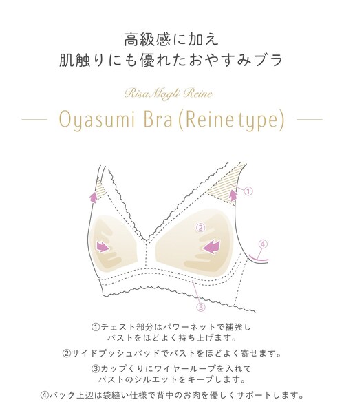 Risa Magli（リサマリ）の「フレデリカ おやすみブラ（ナイトブラ・レディース・ブラック/ホワイト/ベージュ・LL）」の17枚目の写真
