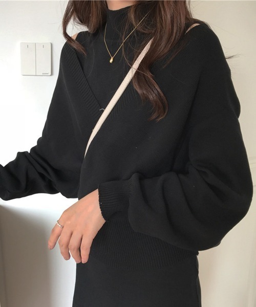 Miniministore（ミニミニストア）の「ニットワンピース セットアップ 韓国風（ワンピース・レディース・グレー/ブラック・FREE）」の5枚目の写真