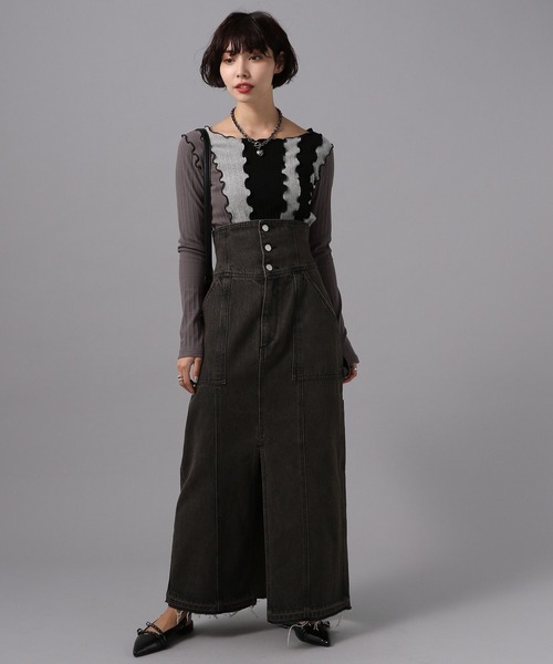 PAGEBOY（ページボーイ）の「ハイショクルーズネックトップス（Tシャツ/カットソー・レディース・ブラック/オフホワイト・FREE）」の13枚目の写真