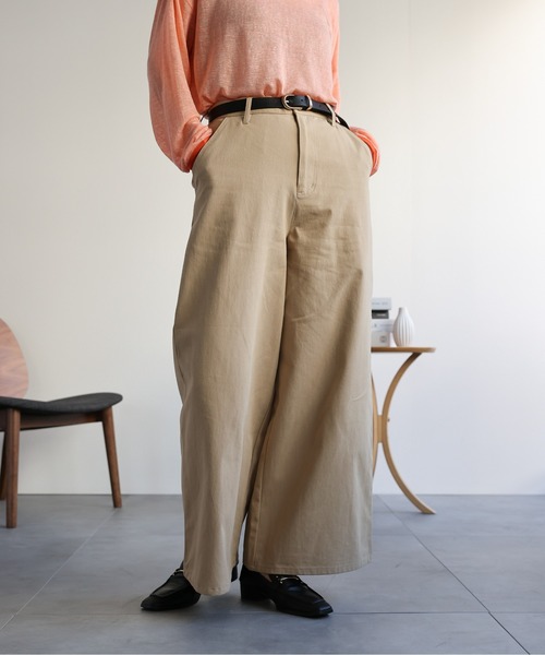 ap retro(アプレトロ)の「コットンワイドチノパンツ/バギーパンツ(チノパンツ・レディース・ブラック/アイボリー/ベージュ・FREE)」の11枚目の写真