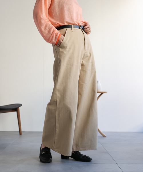 ap retro(アプレトロ)の「コットンワイドチノパンツ/バギーパンツ(チノパンツ・レディース・ブラック/アイボリー/ベージュ・FREE)」の15枚目の写真