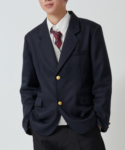 WEGO（ウィゴー）の「WEGO/メンズスクールブレザー（テーラードジャケット・メンズ・グレー/ネイビー・MEDIUM/LARGE）」の7枚目の写真
