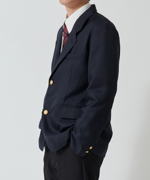 WEGO（ウィゴー）の「WEGO/メンズスクールブレザー（テーラードジャケット・メンズ・グレー/ネイビー・MEDIUM/LARGE）」の8枚目の写真