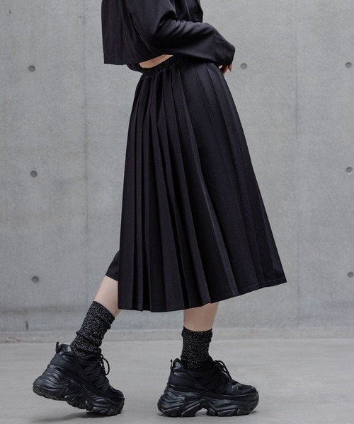PAGEBOY（ページボーイ）の「プリーツミディスカート（スカート・レディース・チャコールグレー/ブラック/グレー・FREE）」の6枚目の写真